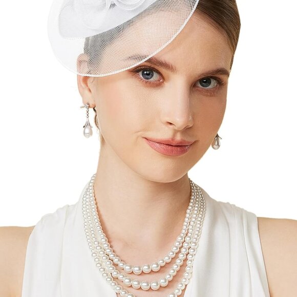 Fascinators Hats for Women - Tea Party Hat Kentucky Fascinator Derby Flower Mesh - Picture 1 of 7